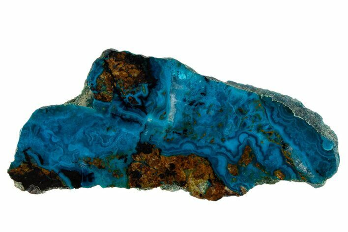 Polished Banded Chrysocolla and Malachite - Bagdad Mine, Arizona #324615